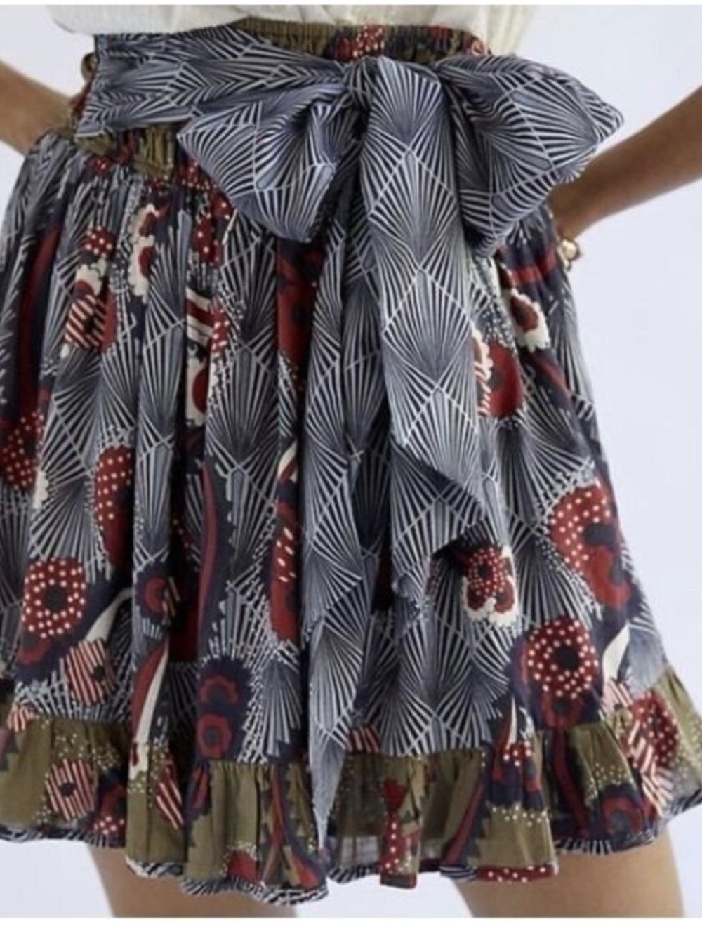 Anthropologie let me be belted a line skirt small